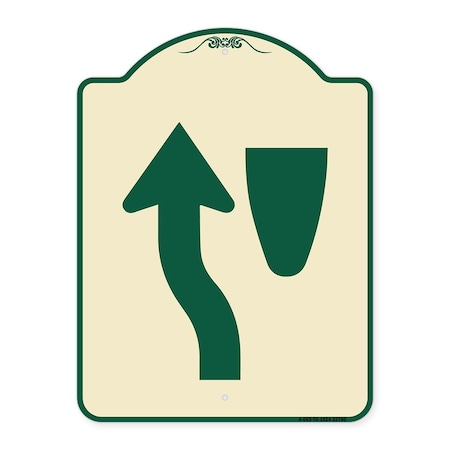 Signmission Traffic Keep Left Symbol Heavy-Gauge Aluminum Architectural Sign, 24" x 18", TG-1824-22790 A-DES-TG-1824-22790